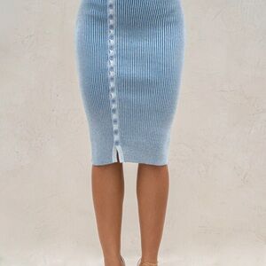 JLuxlabel Denim/White Over The Top Skirt - XL
